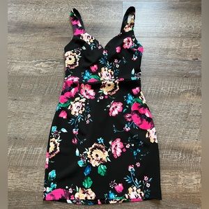 Express Black Mini Floral Dress, size XXS, never worn